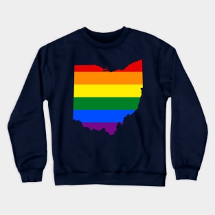 State of Ohio Rainbow Pride Flag Crewneck Sweatshirt